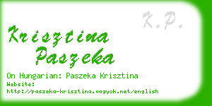 krisztina paszeka business card